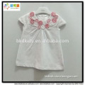 BKD high quality handmade flower baby clothes with white baby dresses